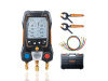Testo 550s Комплект 3 с заправочными шлангами - Умный цифровой манометрический коллектор, смарт-зонды зажимы температуры и набор из трёх заправочных шлангов