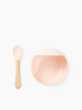 Набор посуды для детей: миска на присоске и ложка Light pink