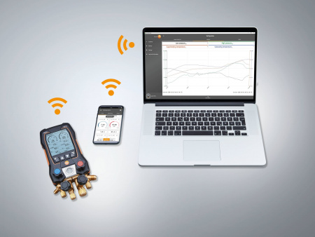 Testo 557s Комплект 1 - Умный цифровой манометрический коллектор и беспроводные зонды вакуума и температуры
