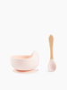 Набор посуды для детей: миска на присоске и ложка Light pink
