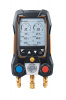 Testo 550s Комплект 3 с заправочными шлангами - Умный цифровой манометрический коллектор, смарт-зонды зажимы температуры и набор из трёх заправочных шлангов